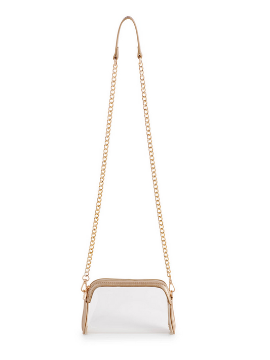 Taylor Clear Crossbody in Gold