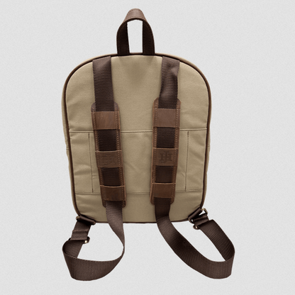 JH Backpack Oiled Leather Khaki Canvas
