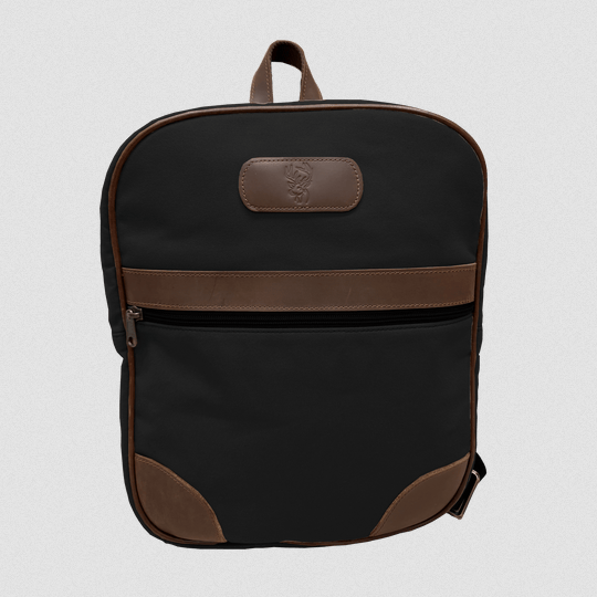 JH Backpack Oiled Leather Black Canvas
