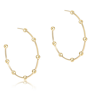 Enewton Beaded Simplicity 1.5" Post Hoop- 4mm Gold