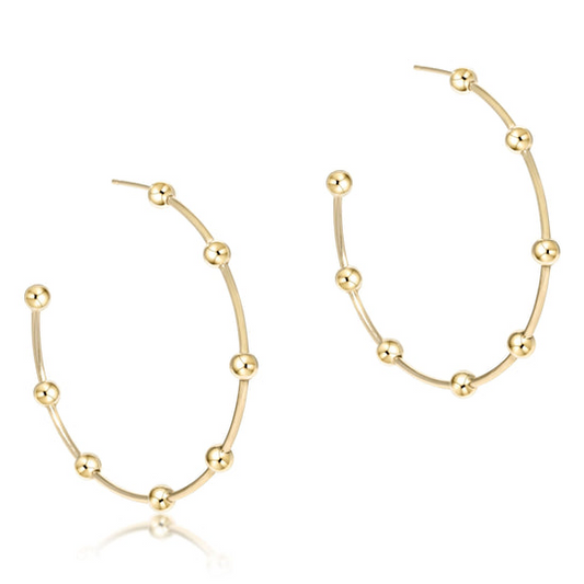 Enewton Beaded Simplicity 1.5" Post Hoop- 4mm Gold