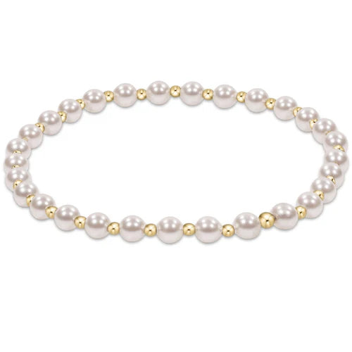Enewton Extends- Classic Grateful Pattern 4mm Bead Bracelet- Pearl