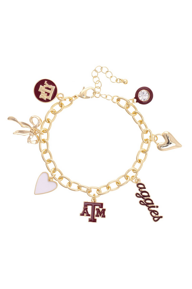 Texas A&M Aggies Enamel Icons Charm Bracelet