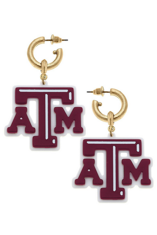 Texas A&M Aggies Resin Hoop Earrings
