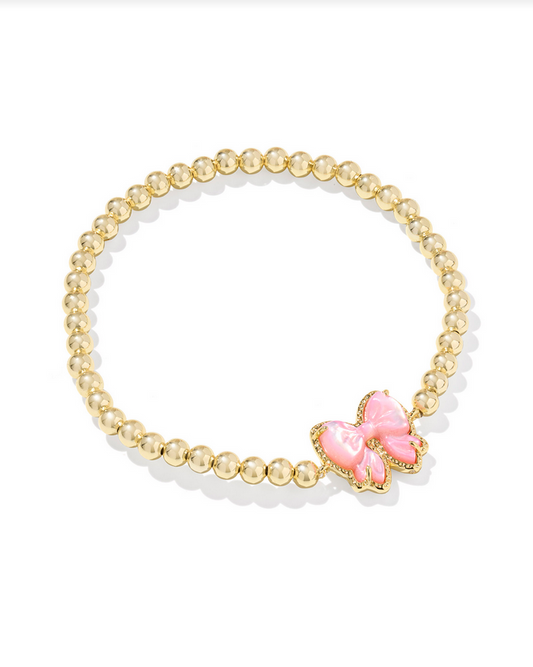 Kendra Scott Haley Gold Blush MOP Bow Stretch Bracelet