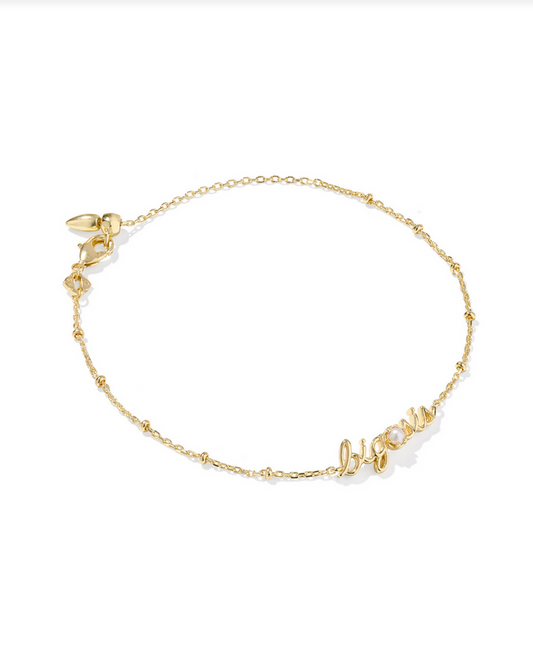 Kendra Scott Big Sis Gold Freshwater Pearl Delicate Chain Bracelet