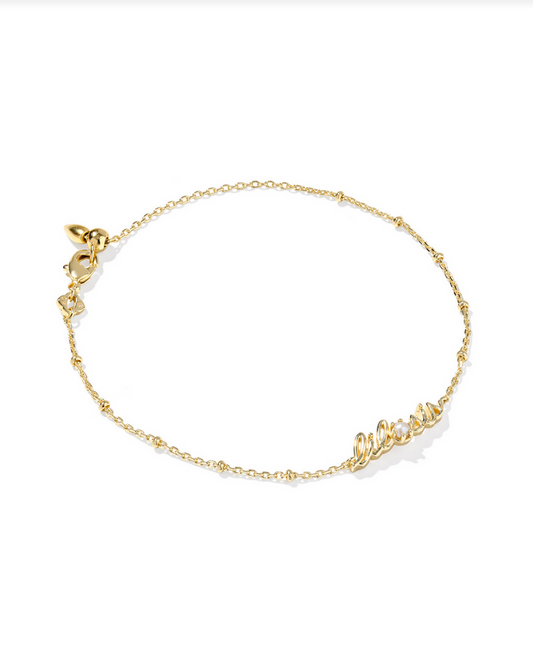 Kendra Scott Lil Sis Gold Freshwater Pearl Delicate Chain Bracelet