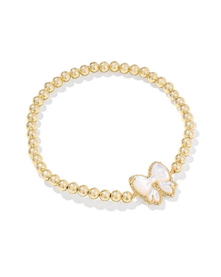 Kendra Scott Haley Gold Ivory MOP Bow Stretch Bracelet