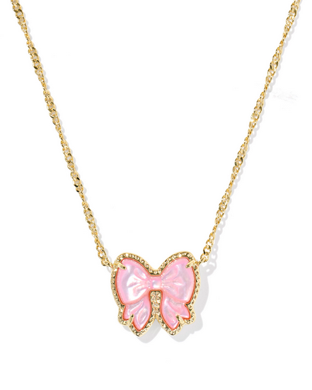 Kendra Scott Haley Gold Blush MOP Bow Short Pendant Necklace