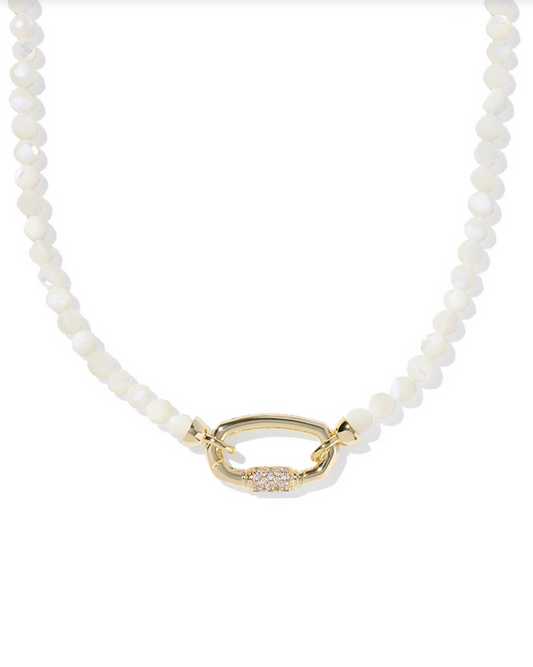 Kendra Scott Emery Beaded Strnd Nck Gold Ivory MOP