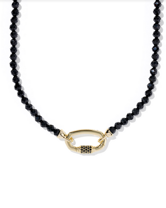 Kendra Scott Emery Beaded Strnd Nck Gold Black Agate