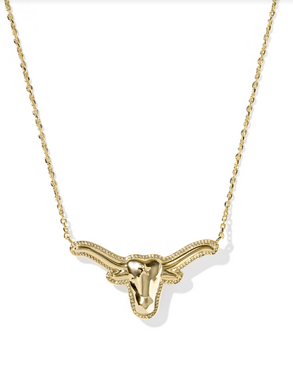 Kendra Scott Longhorn Short Pndt Nck Gold Vrgtd Orange Mgnst