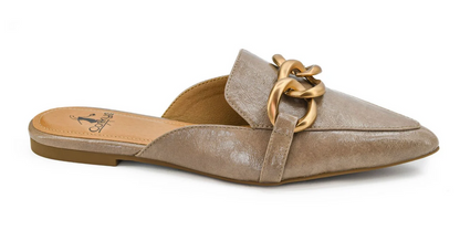 Playin For Keeps Taupe Mule