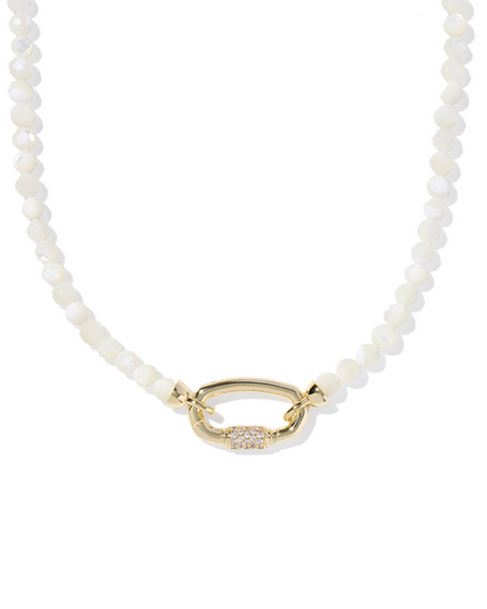 Kendra Scott Emery Beaded Strand Necklace Gold Ivory MOP