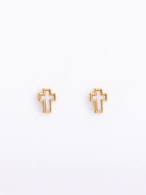 Luna Cross Stud Earrings