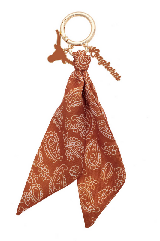 Texas Longhorn Logo Bandana Bag Charm