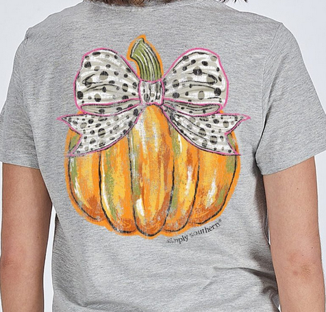 Storm Heather Pumpkin Bow Tee