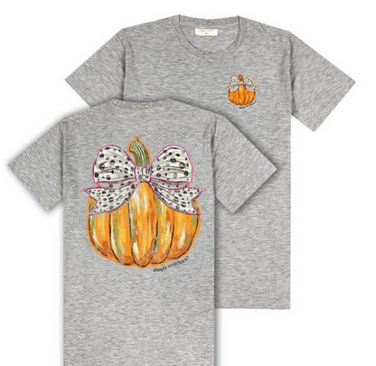 Storm Heather Pumpkin Bow Tee