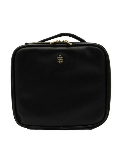 Faux Leather Travel Black Makeup Bag