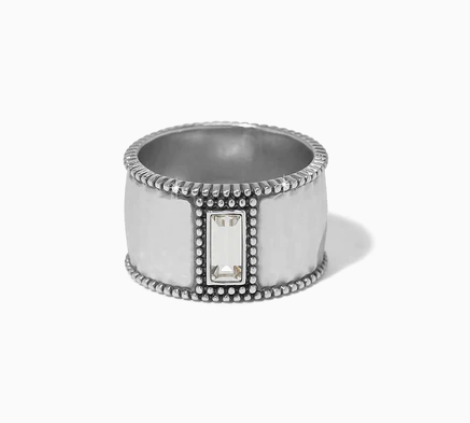 Brighton Silver Pretty Tough Gem Wide Band Ring
