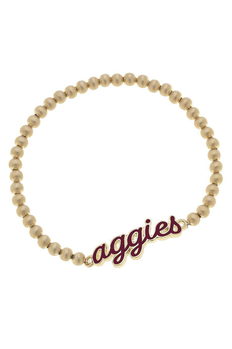 Texas A&M Aggie Enamel Stretch Bracelet