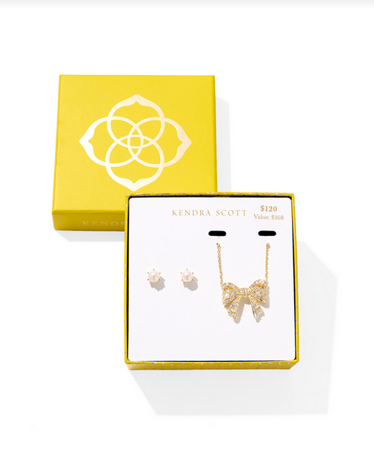 Kendra Scott  Gift Set Gold Kristi Bow Ashton
