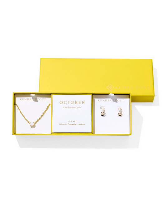 Kendra Scott Birthday Gift Set White Iridescent Crystal