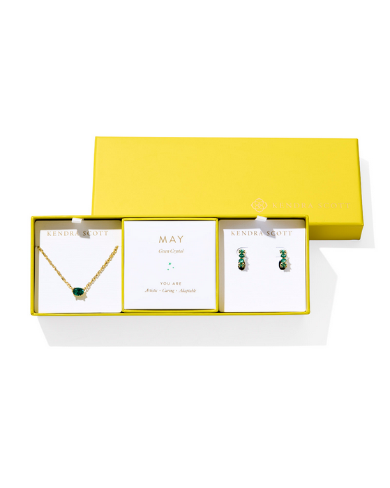 Kendra Scott Cailin Birthstone Gift Set Green Crystal
