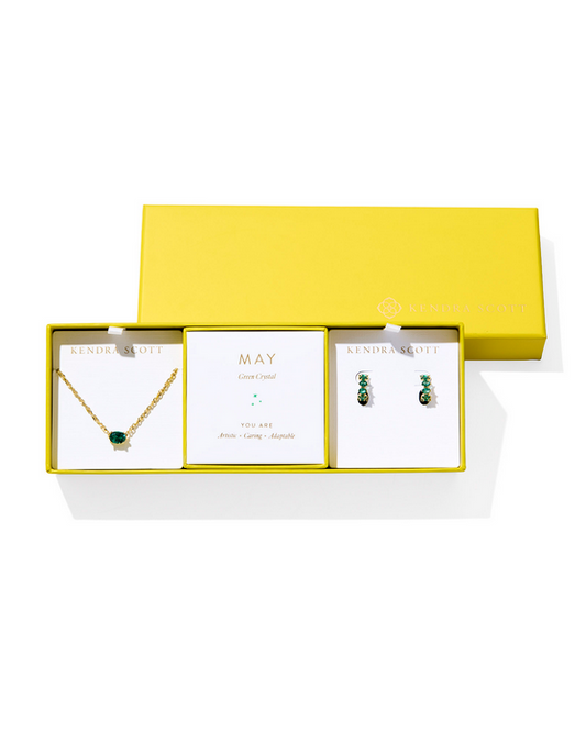 Kendra Scott Cailin Birthstone Gift Set Green Crystal