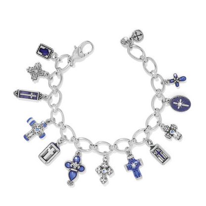 Brighton Unity Cross Blue Charm Bracelet