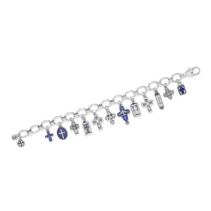 Brighton Unity Cross Blue Charm Bracelet