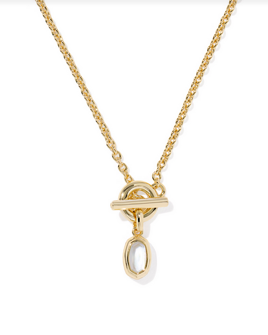 Kendra Scott Mini Elisa Toggle Necklace Gold Ivory MOP