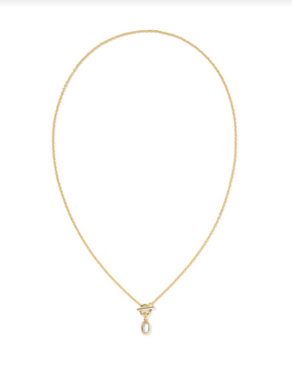 Kendra Scott Mini Elisa Toggle Necklace Gold Ivory MOP