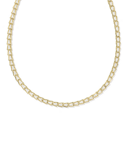 Kendra Scott Bella Tennis Necklace Gold White CZ