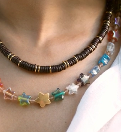 Noonday Lucky Star Glass Necklace