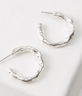 Noonday Molten Silver Metal Hoops