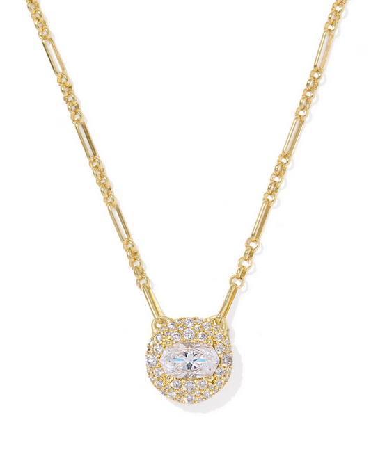 Kendra Scott Bella Chain Necklace Gold White CZ
