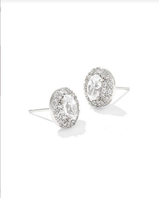 Kendra Scott Bella Stud Earring RHOD White CZ