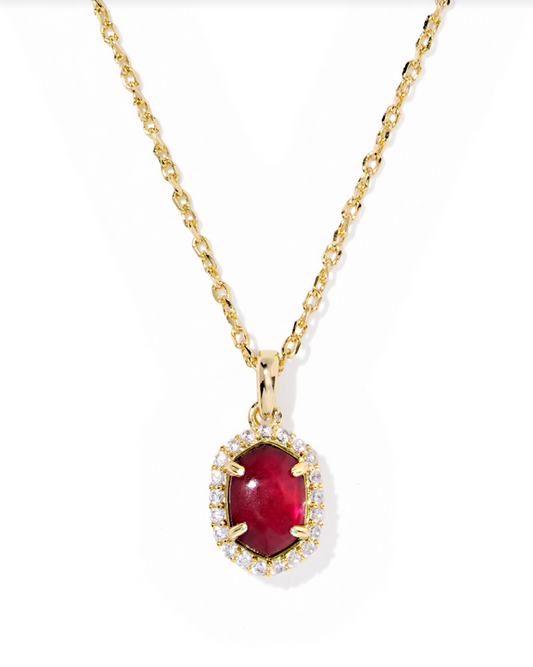 Kendra Scott Daphne Gold Dark Burgundy Pendant Necklace