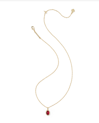 Kendra Scott Daphne Gold Dark Burgundy Pendant Necklace