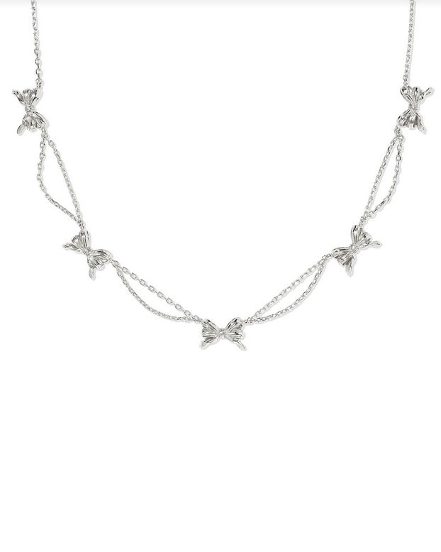 Kendra Scott Silver Bow Strand Necklace