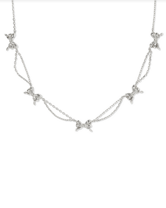 Kendra Scott Silver Bow Strand Necklace