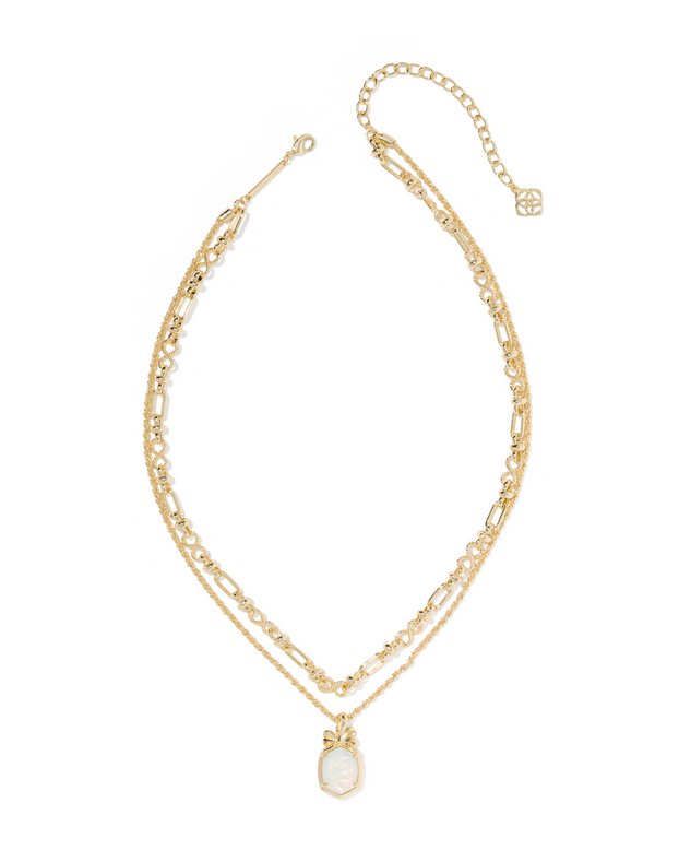 Kendra Scott Daphne Gold Ivory Illusion Bow Multi Strand Necklace