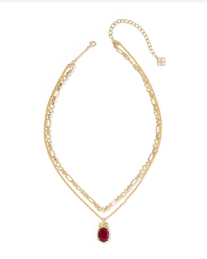 Kendra Scott Daphne Dark Burgundy Bow Multi Strand Necklace