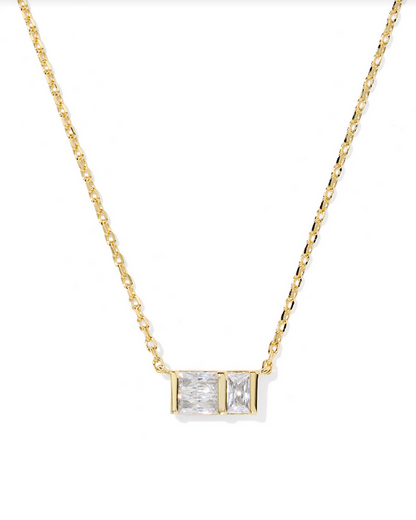 Kendra Scott Jamie Gold White Short Pendant Necklace