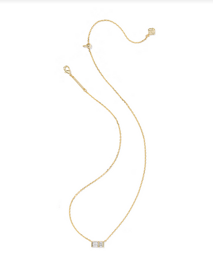 Kendra Scott Jamie Gold White Short Pendant Necklace
