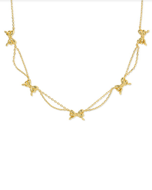 Kendra Scott Gold Bow Strand Necklace