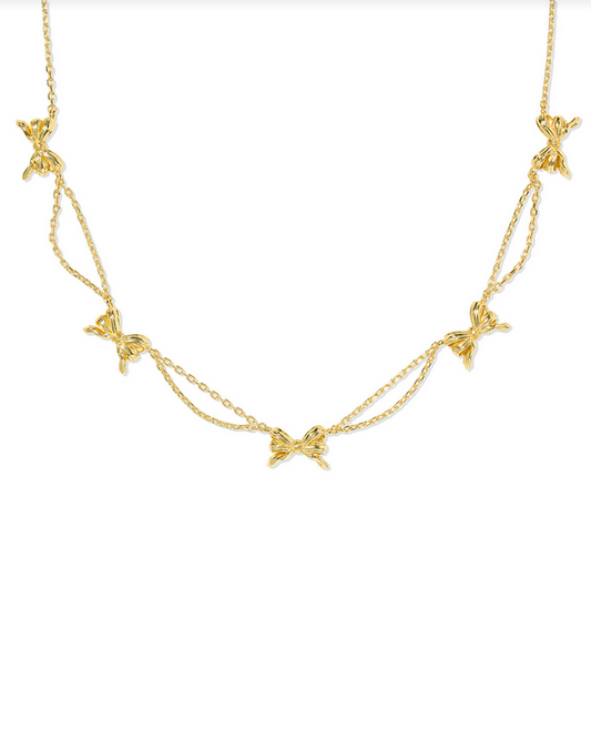 Kendra Scott Gold Bow Strand Necklace