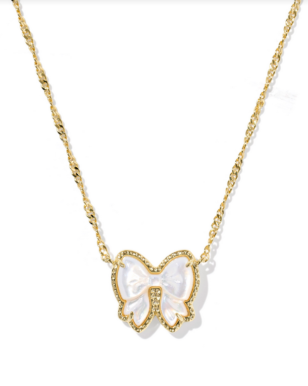 Kendra Scott Haley Bow Ivory MOP Short Penant Necklace