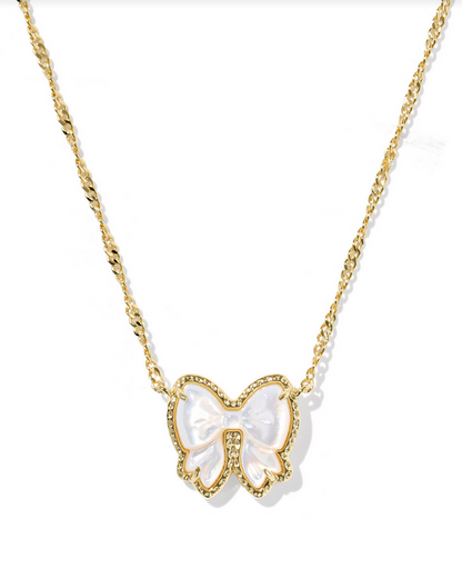 Kendra Scott Haley Bow Ivory MOP Short Penant Necklace